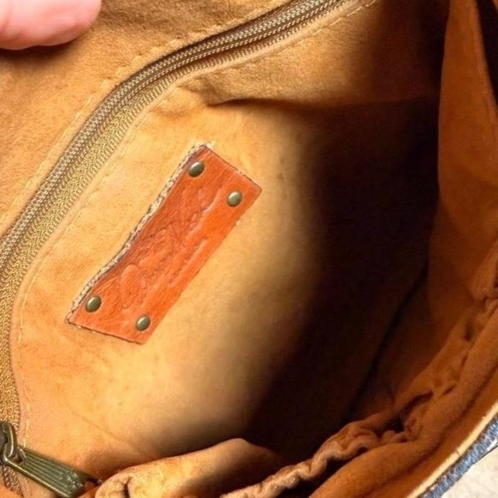 Patricia Nash Granada Tooled Leather Crossbody Bag Tan Floral Western Boho - Picture 7 of 16